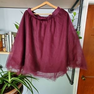 Burgundy tulle skirt